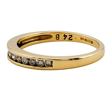 9ct gold Diamond half eternity Ring size N